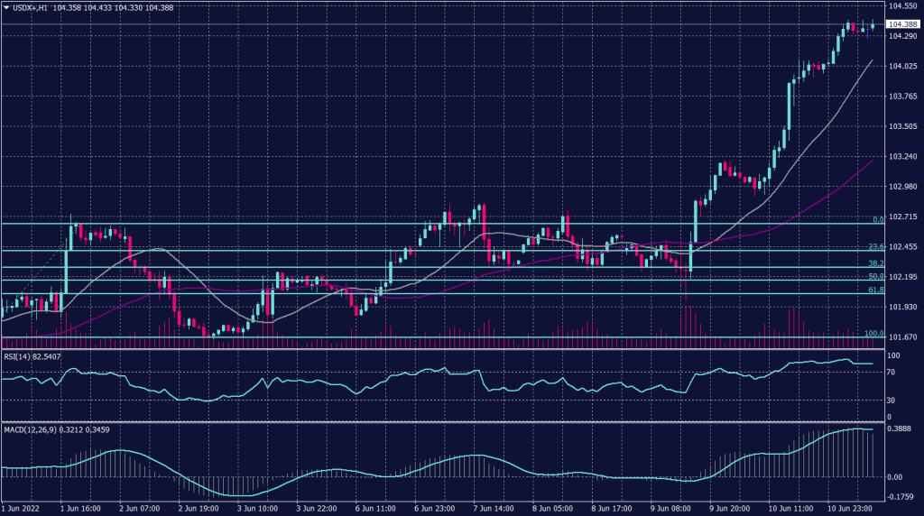 US Dollar Graph candle for 13 June 2022