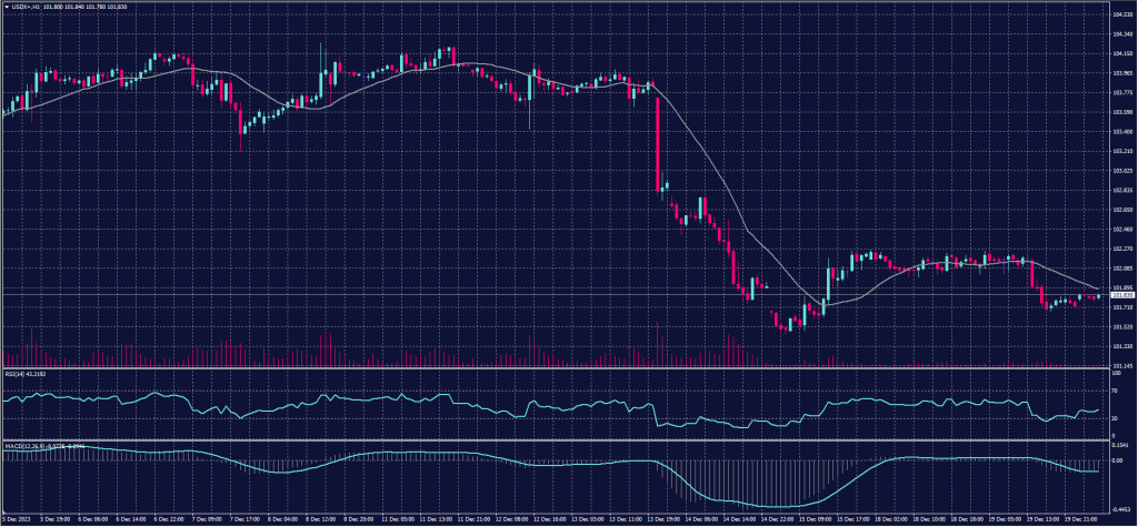 US Dollar Index chart on 20 December 2023