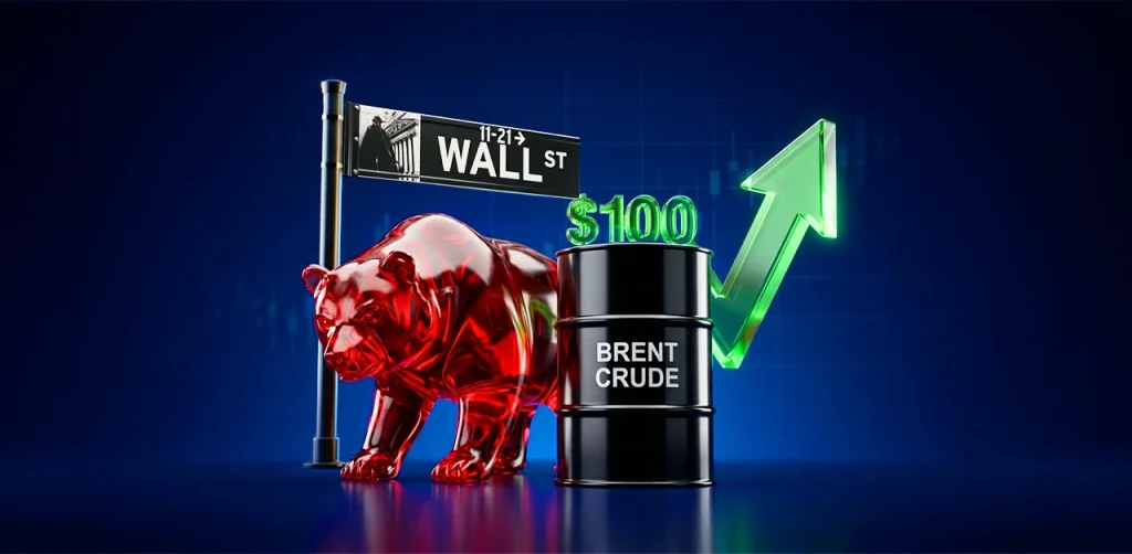 Phố Wall sụt giảm khi giá dầu Brent vượt mốc 100 USD